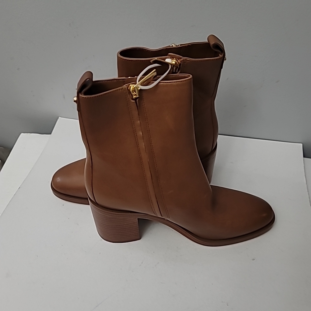 Michael Kors Luggage Regan Mid Heeled Ankle Boots - Picture 5 of 11